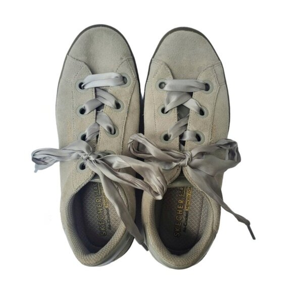 Sketchers Suede Sneaker Platform  7.5 "Hi Lite" SN977 Leather Gray - Picture 3 of 12